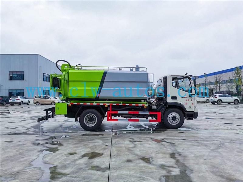 Foton Forland 8000liters Septic Tank 4000liters Water Tank Vacuum Sewage Suction Truck with High Pressure Cleaning System