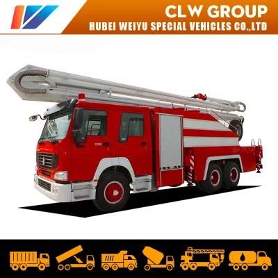 HOWO 6*4 10000liters Aerial Ladder Fire Trucks 10cbm Emergency Rescue Water Tanker Firefighting Truck