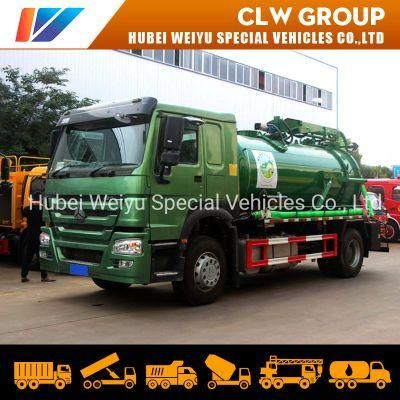 Sinotruk HOWO 10, 000liter Sewage Suction Truck with High Efficiency Italy Jurop Vacuum Pump Septic Tanker Truck