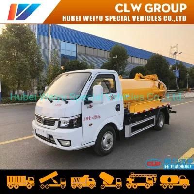 Dongfeng Tuyi 4X2 2000liters 2tons Mini Vacuum Sewer Suction Tank Truck Septic Tank Truck