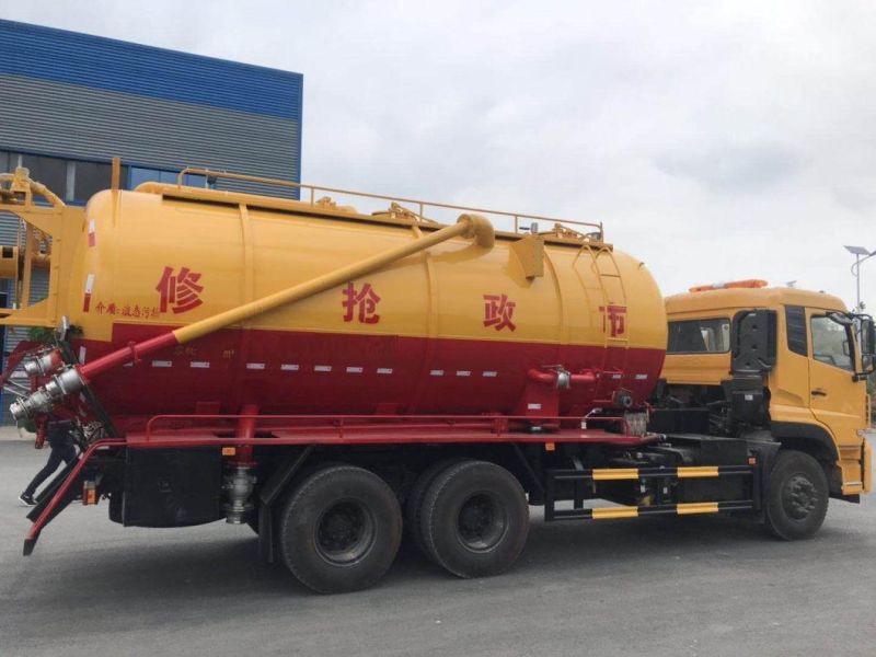 Dongfeng 6X4 18cbm 18tons Vacuum Sewage Suction Tanker Truck with Water Ring Vacuum Sewage Suction Truck