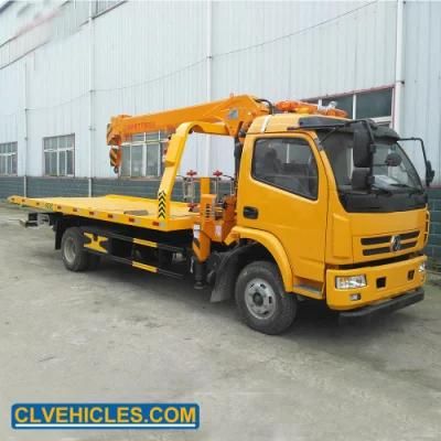 Dongfeng 4X2 Light Duty Roll Back Flatbed Crane Tow Truck