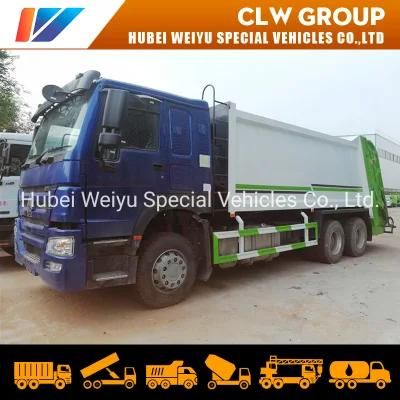 Rhd HOWO Waste Refuse Disposal Collect 18m3 20m3 20tons 371HP Large Rear Loader Garbage Compactor Truck for Zambia