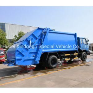 Dongfeng Factory Rear Compactor Garbage Truck with 12cbm Garbage Tank