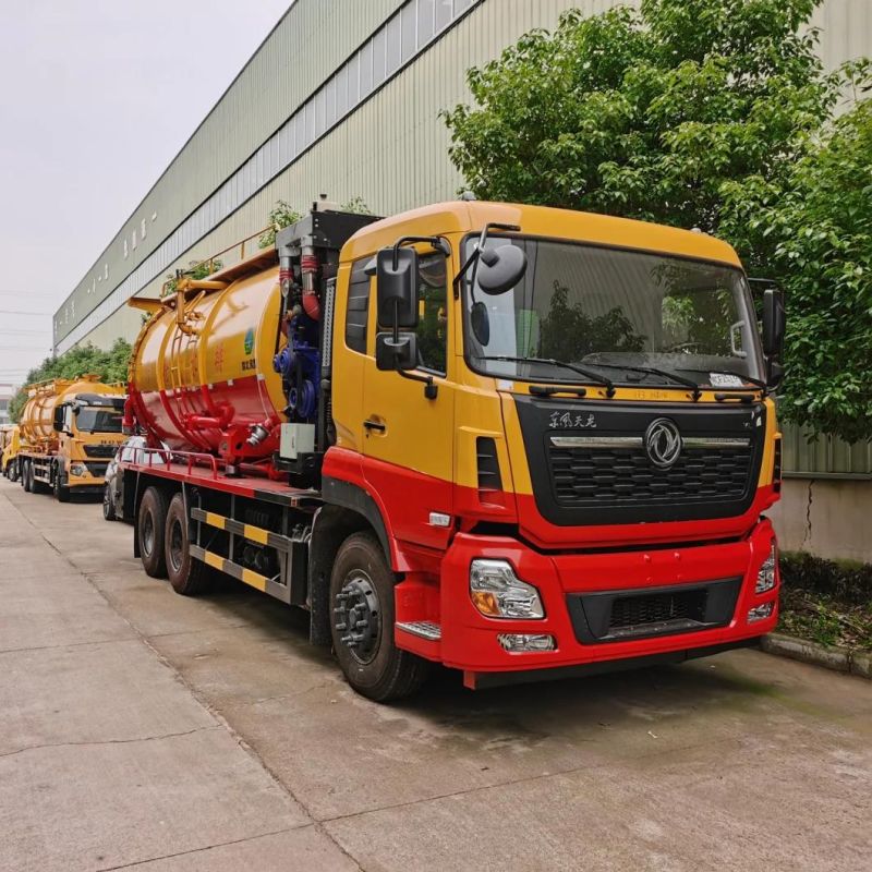 Dongfeng 6*4 Heavy Sewage Suction Truck Tank Volume 16-18cbm