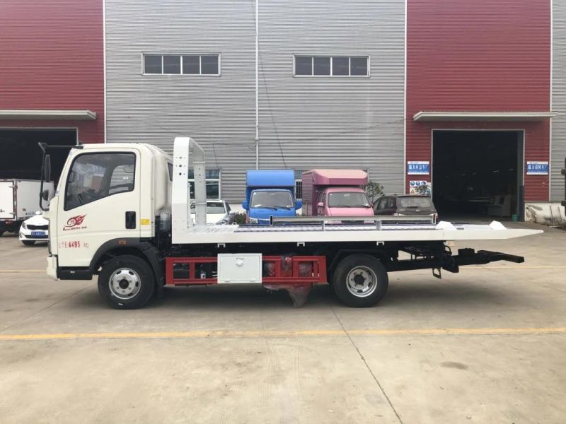 Sinotruk HOWO 4tons Flatbed Tow Truck 4ton 3-7t One-Towing-Two Platform Wrecker Heavy Duty Truck