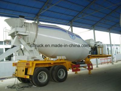 2 Axle 10cbm Semi Type Concrete Mixer Tanker Cement Mixer Truck Trailer