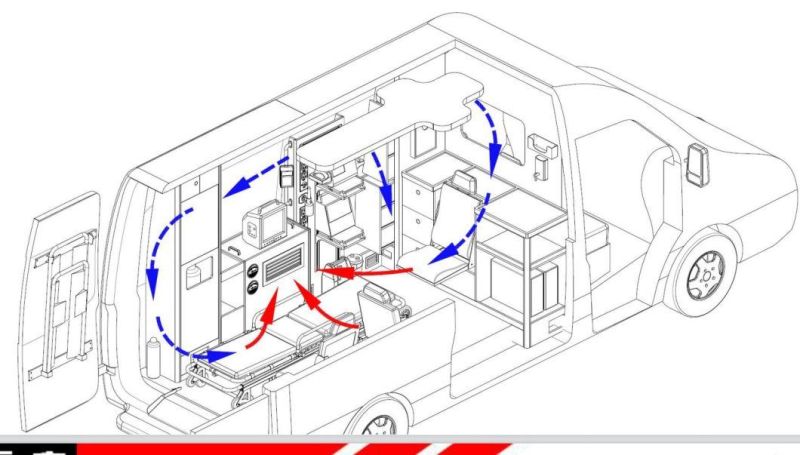 Transit Emergency ICU Ambulance Vehicle Hospital Truck with Negative Pressure