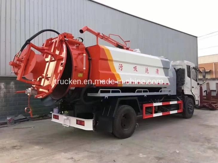 Dongfeng/HOWO/Isuzu 12m3/15m3 High Pressure Jetting Sewage Suction Tanker Truck for Sewer Cleaning