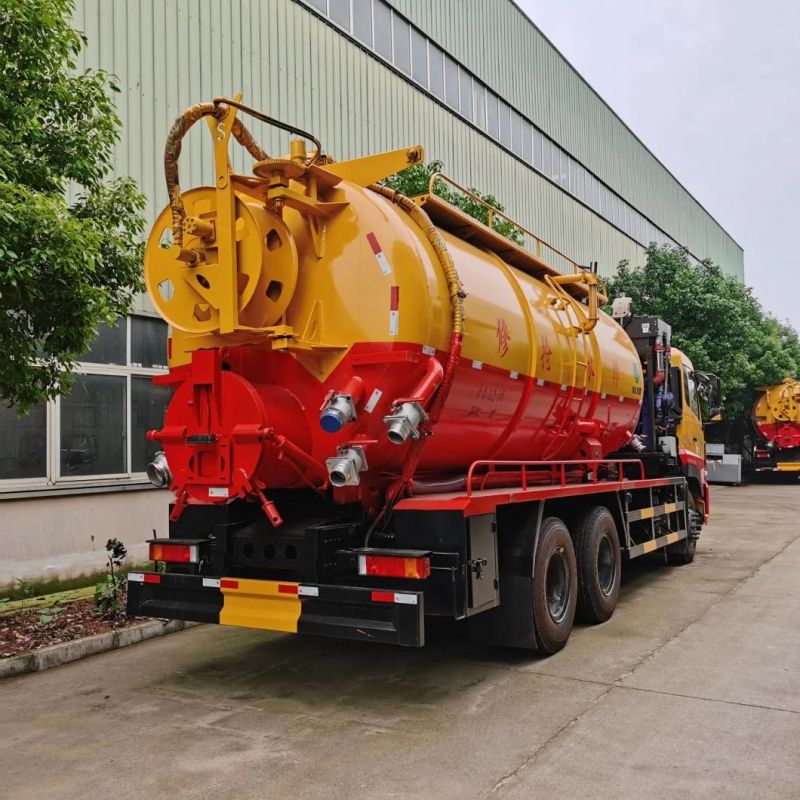 Dongfeng 6*4 Heavy Sewage Suction Truck Tank Volume 16-18cbm