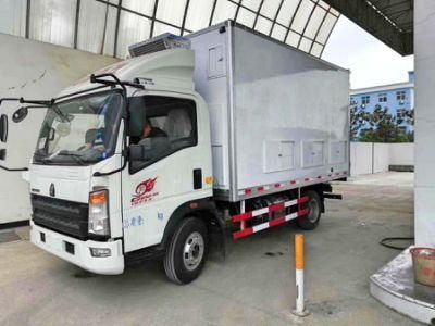 Good Quality 3tons 4tons 5tons HOWO Light Refrigerated Cooling Box Truck