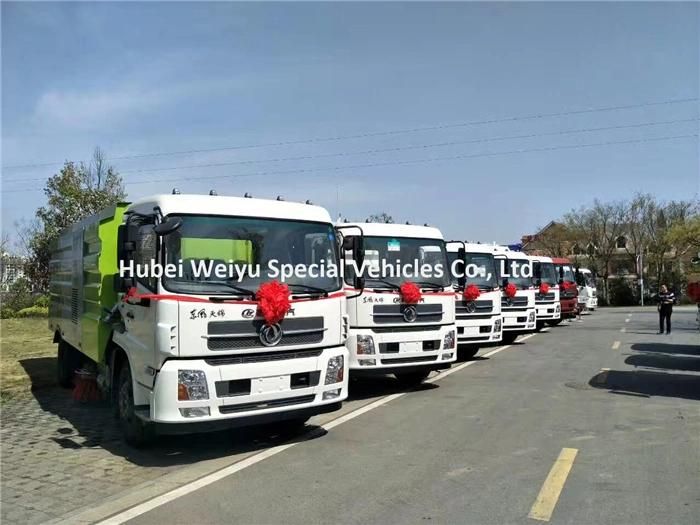 Dongfeng Road Washing and Sweeping Vehicle 10tons Vacuum Truck Mounted Road Sweeper