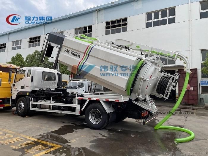 Foton 12000liters Sewer Flushing Vehicle Vacuum Pump with Quick Suction and Discharge 10tons Sewage Jetting Truck