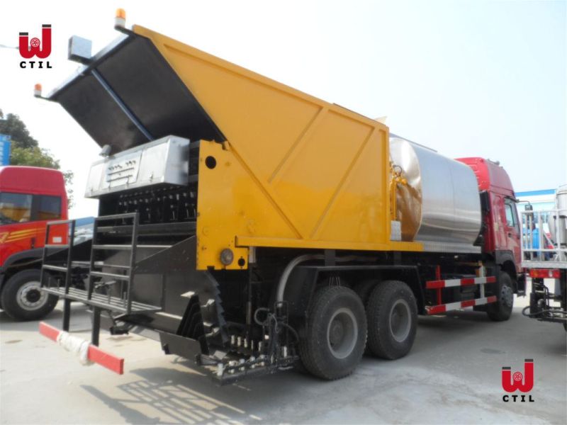 Sinotruk HOWO 18 Ton 6*4 Road Construction Asphalt Distributor, Synchronous Crushed Stone Sealing Truck, Highway Emulsi