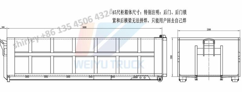 Sinotruk HOWO 336HP 20m3 Roll on Roll off Dumper Garbage Truck Hook Lift Loader Garbage Truck