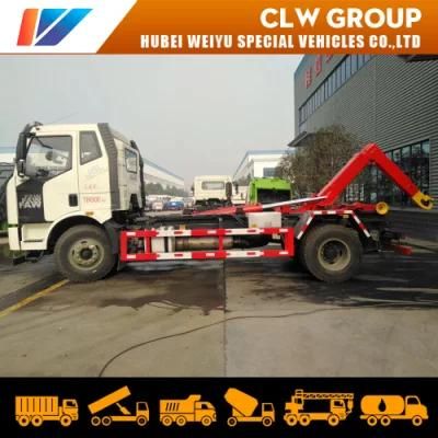 Refuse Waste Managemet 10ton 15ton FAW Hook Lift Garbage Compactor Container Station Truck