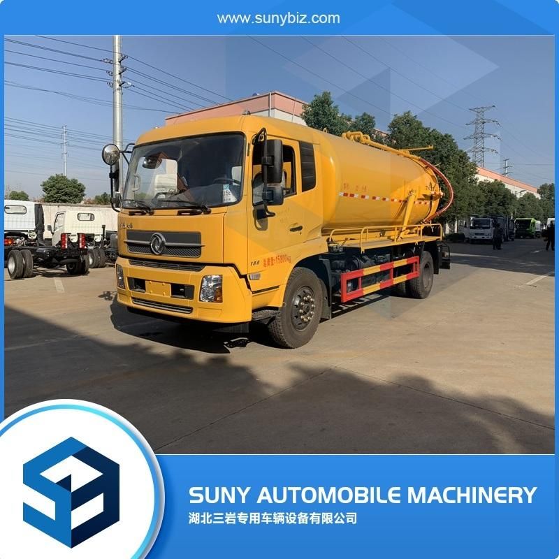4X2 Factory Price Used Dongfeng 10000 Liters 190HP High Pressure Jetting Vacuum Sewer Sludge Cleaning Sewage Suction Tank Truck