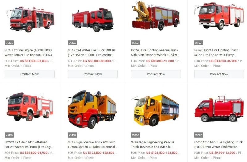 Double Cabin Beiben 4X4 Water Tanker Fire Truck for Sale (Fire Pumper, Fire Fighting Vehicle, Fire Tender)