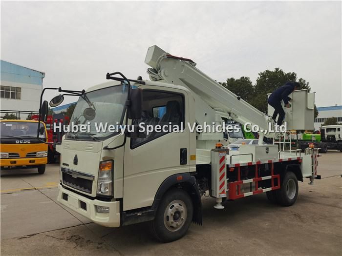 Sinotruk HOWO 14 Meters High Altitude Operation Truck Telescopic Man Lift Cherry Picker Truck