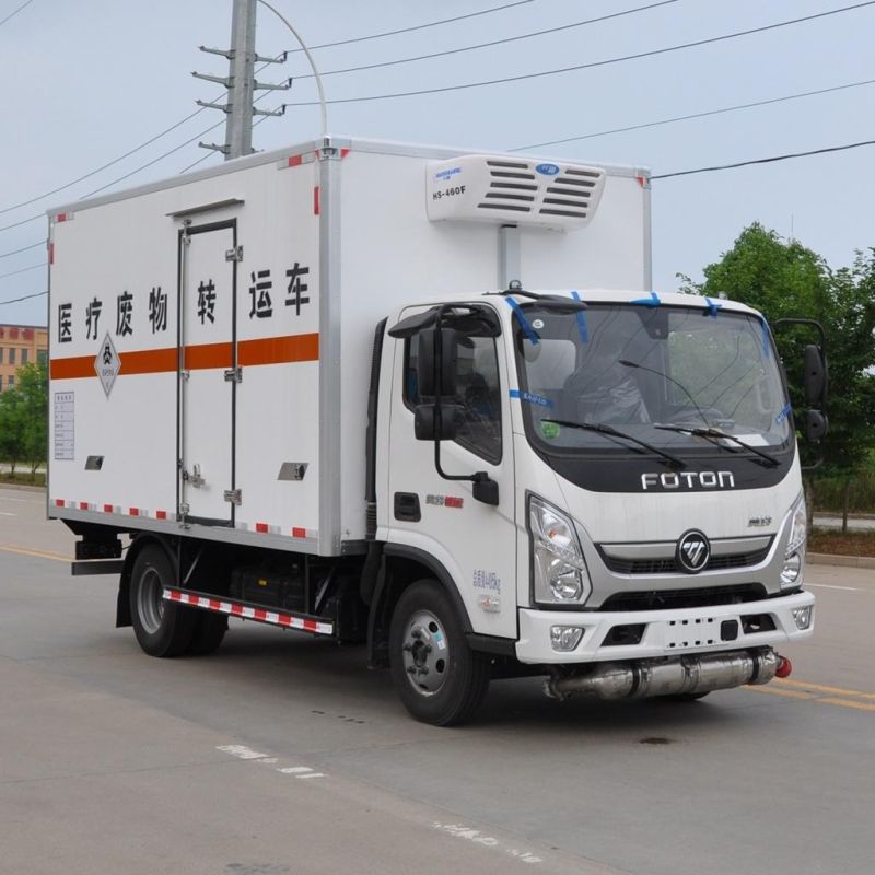 Foton 4X2 5 Ton Frozen Vaccine Transport Medical Waste Transport Refrigerated Truck for Malaysia Chile Saudi Arabia