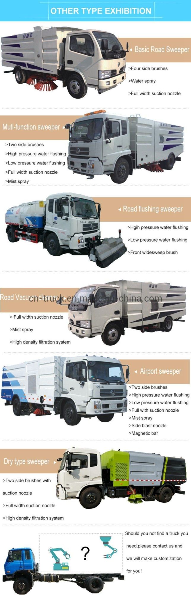 Manufacture 5cbm 7cbm 9cbm 10cbm 12cbm Road Sweeper Vehicle