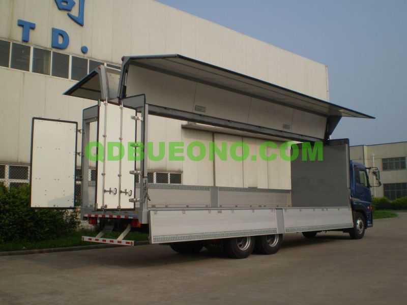 High Quality Aluminum Panels Hydraulic Motor Wing Opening Van Freezer Box Truck Body