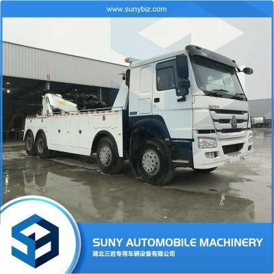 Sinotruk HOWO 8*4 Breakdown Recovery Flatbed Road Wrecker Tow Truck for Sale