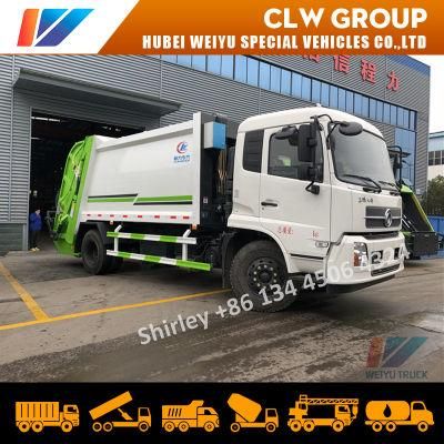 China Dongfeng 4X2 14cbm 10tons Compactor Refuse Vehicle Rear Loader Garbage Truck Manufacturer