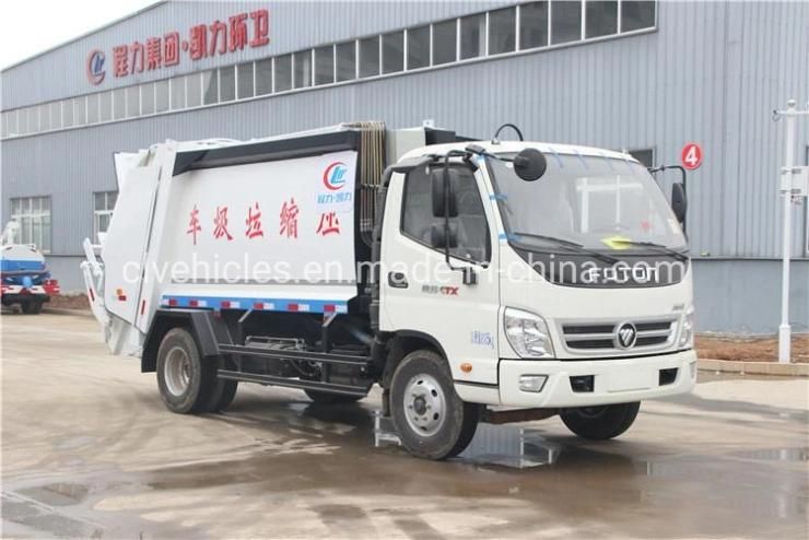 Foton 4X2 8cbm (6000kg) Garbage Tank Compressed Refuse Compactor Truck