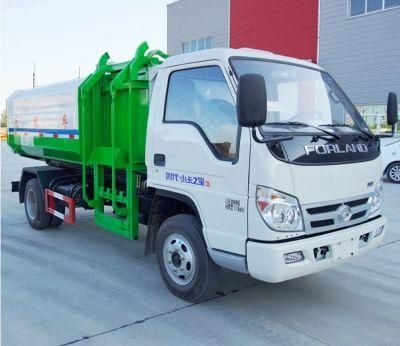 Forland 3 Cbm Garbage Vehicle Small Hanging Bucket Garbage Truck