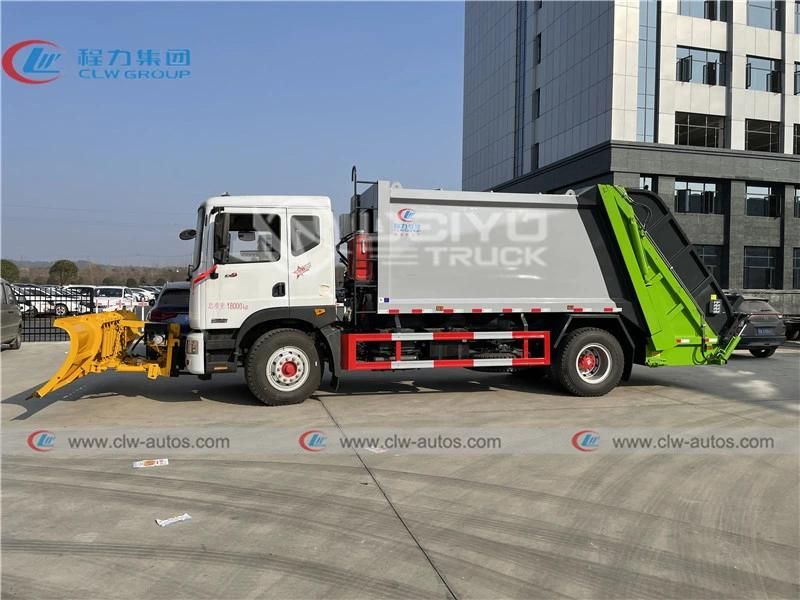 Dongfeng D9 Model 4X2 12cbm 12000liters Garbage Compactor Truck Waste Removal Truck with Snow Shovel