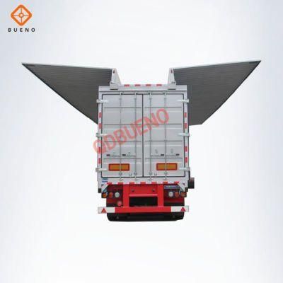 CKD Customized Bueno Brand Wing Opening Van Truck Body for Sale 3 Axle Semi Trailer