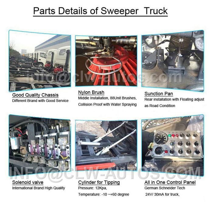 Dongfeng 4X2 Road Sweeper Truck Street Sweeping Machine 8m3 Van Type