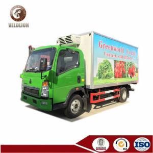 HOWO 4X2 Refrigerator Box Truck 3-5tons with Thermo King Units/Vegetable Transport Truck 3tons