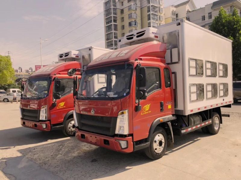 Sinotruk HOWO 4X2 5tons 10tons Livestock Transport Refrigerator Truck for Sale