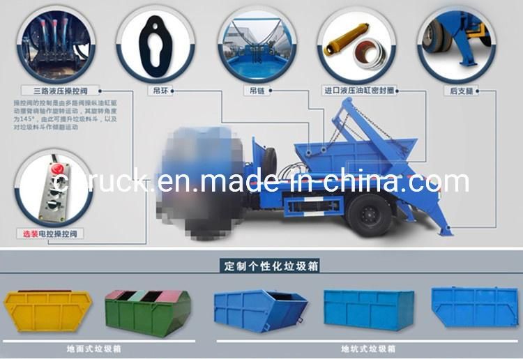 Dongfeng/Sino HOWO/ Isuzu 2m3 5m3 7m3 10m3 15m3 Skip Loader Truck with Skip for Garbage Collection