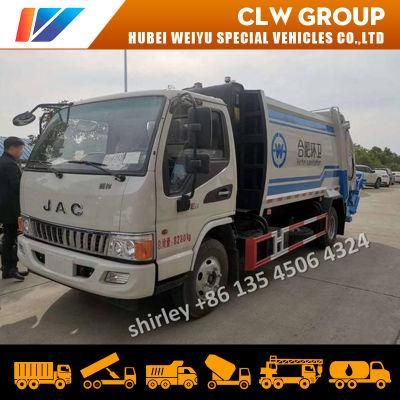 JAC Compactor Garbage Refuse Rubbish Recycling Truck 6tons 8cbm Waste Collector Compressed Refuse Truck