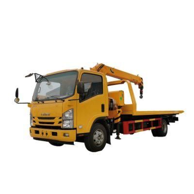 Qingling Wushiling Wrecker with Crane 4 Ton Flatbed Towing Wrecker with 5 Tons Crane for Sales