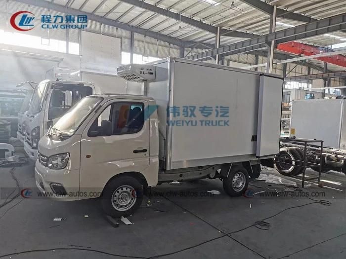 Good Price Foton Mini 1ton Petrol Seafood and Fish Delivery Refrigerator Van Truck
