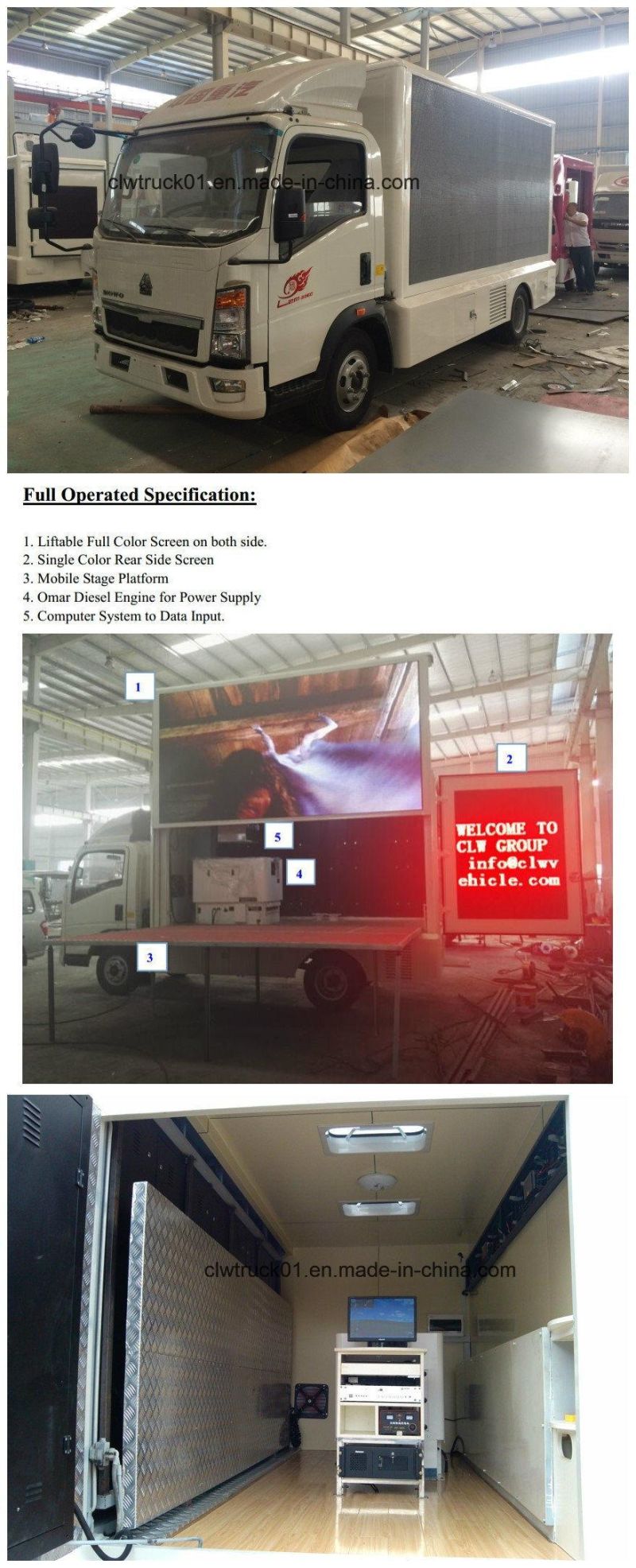 High Resolution P6/P8 LED Roadshow 4X2 Mobile Billboard Truck