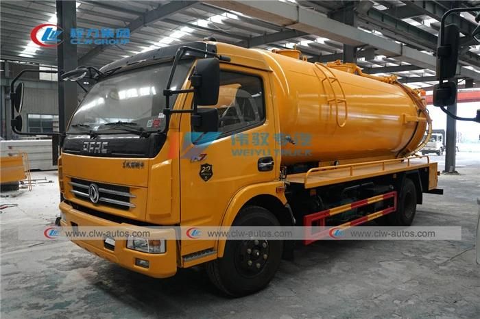 6 Wheels 4X2 China 7tons 8tons Dongfeng 5cbm 6cbm 7cbm 8cbm Vacuum Sewage Suction Truck Sewer Cleaning Truck