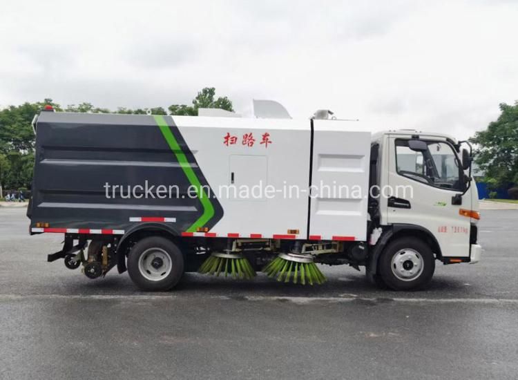 Vacuum Cleaning 4 Brushes Stainless Steel Tank JAC Vacuum Road Sweeper Truck in 5ton Loading with Dust Tank & Water Tank