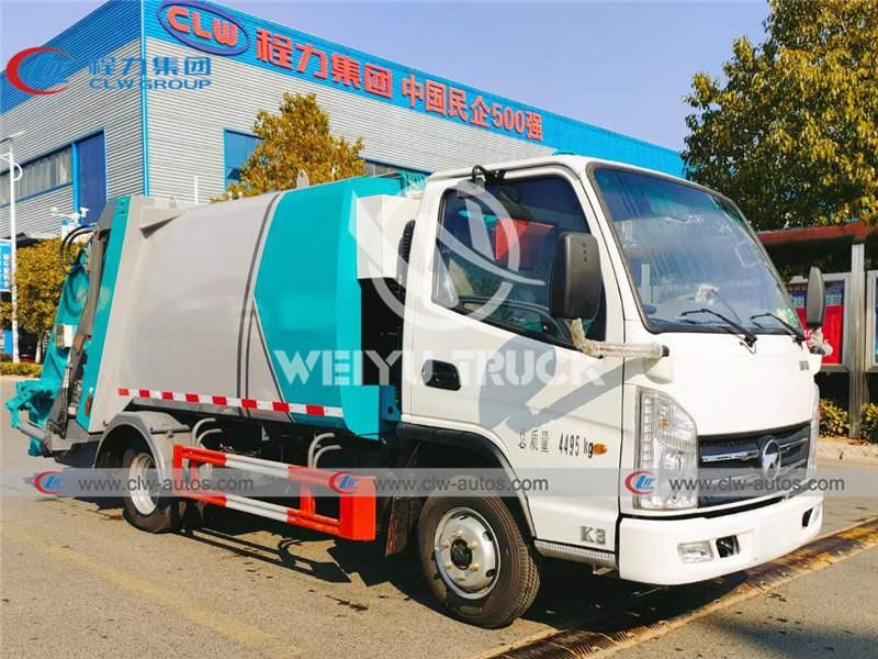 China Brand Kama 5tons 4500liters 5cbm Garbage Compactor Truck Compression Waste Removal Truck for Sanitation Services