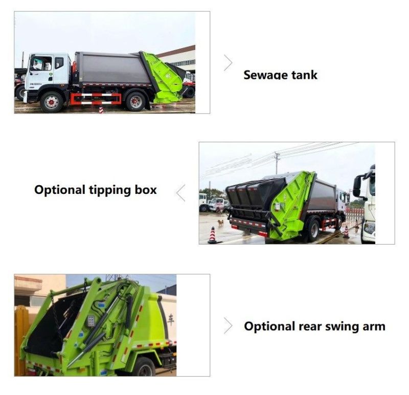 10 Ton CNG Ejection Plate Type Food Waste Collector Truck