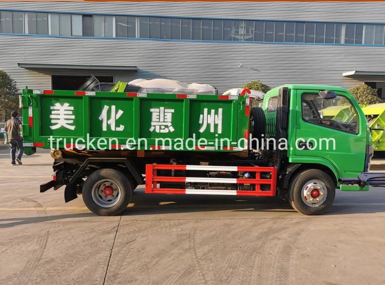 Dongfeng Hydraulic Dumping Arm Pulling Detachable Box 6ton 8ton Hook Lift Garbage Truck for Daily Refuse or Construction Garbage Delivery