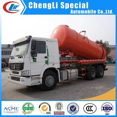 Sino Truk 6X4 Vacuum Suction Truck for Industrial Liquids