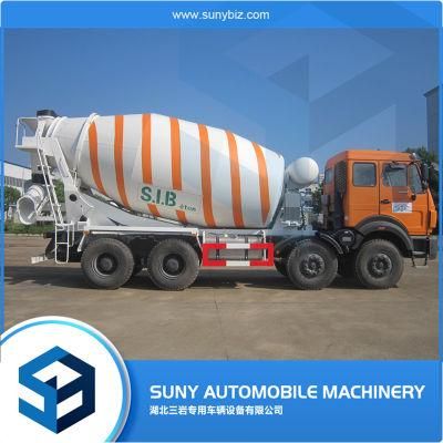 Beiben Heavy Duty 8X4 12 Wheelers 12cbm/12m3 Self Loading Concrete Mixer Truck with Italy Pump