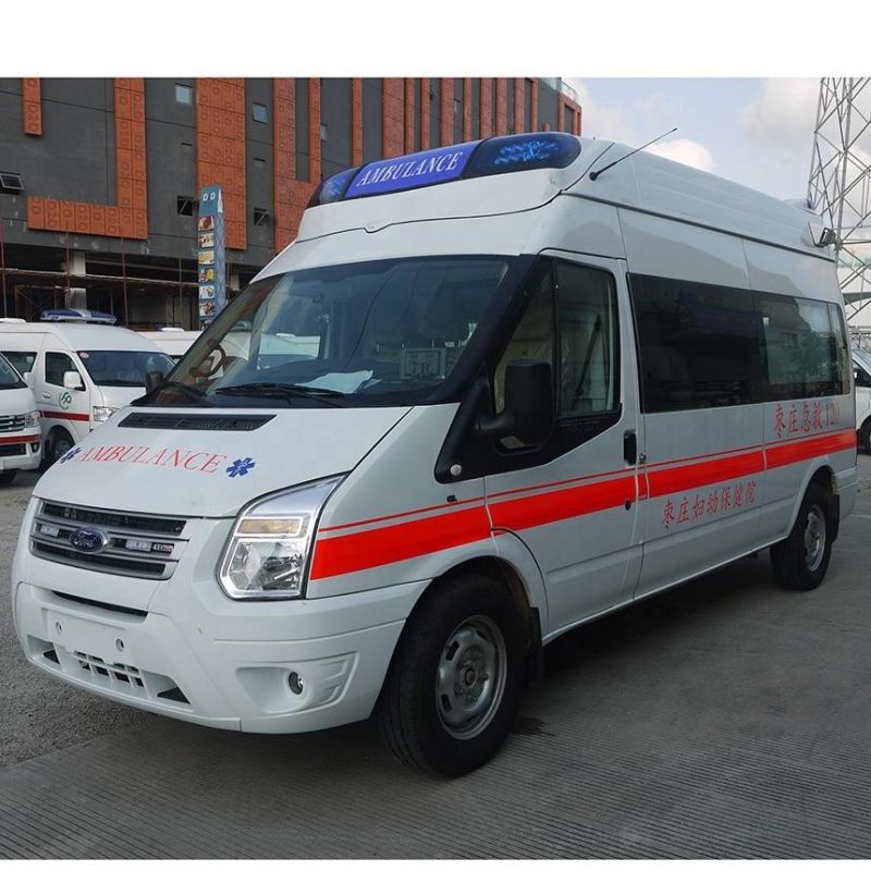 Transit V348 Monitoring Ambulance Euro 5 Short Axis Standard Roof Version White+Red Yuzhou Brand 140km/H 2933 for Sale