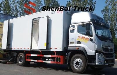 High Quality Foton 4X2 One and Half Row Mobile Refrigrator Truck Freezer Van for Sale