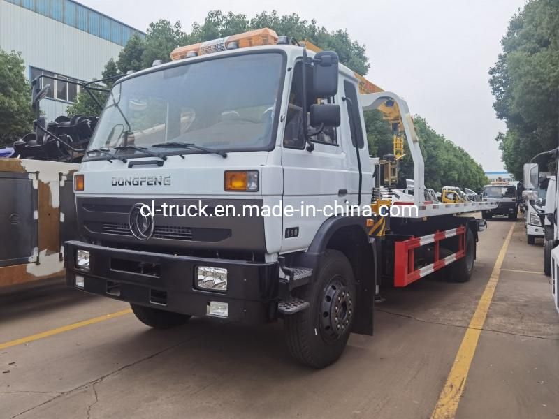 Dongfeng 4X2 Flat Bed Tow Wrecker Truck with 4tons 3tons 5tons 6tons Crane